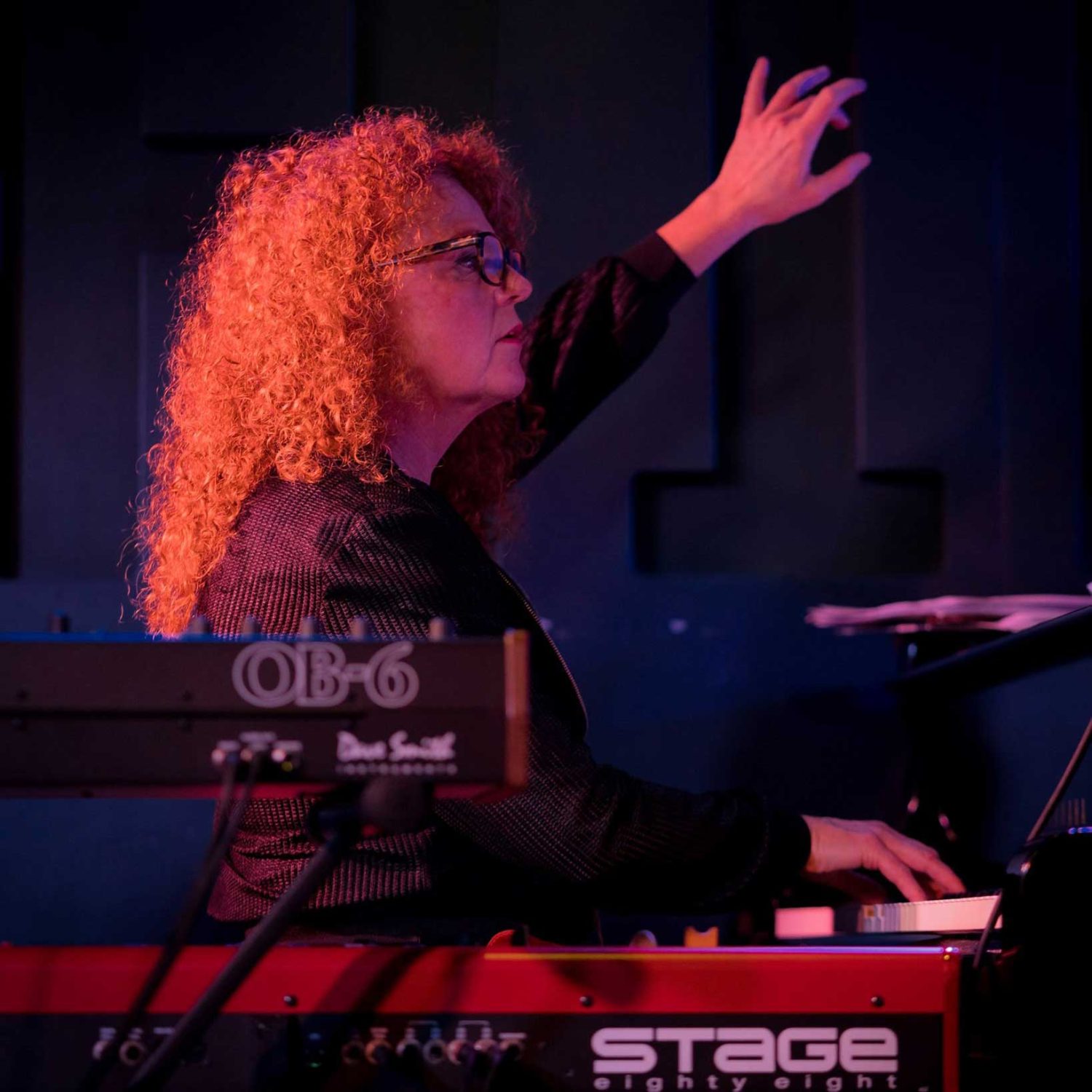 Artist in Residence Janette Mason directs her band from behind her keyboards – Image © John Lyons Photographer